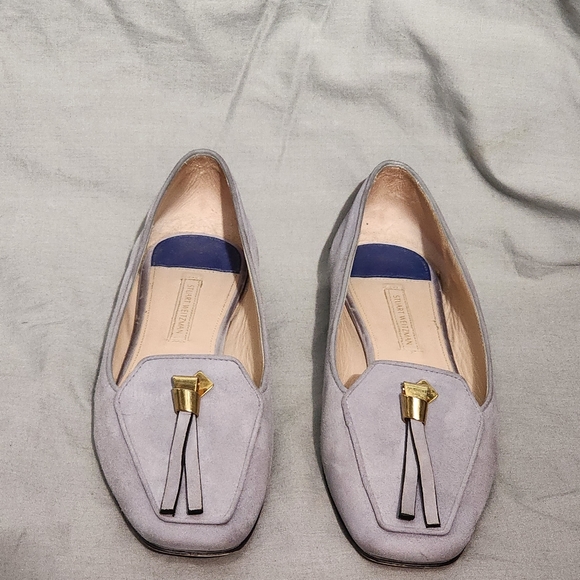 STUART WEITZMAN Slipknot Suede Leather Loafer Dovetail Suede Blue, size 7M - Picture 7 of 7